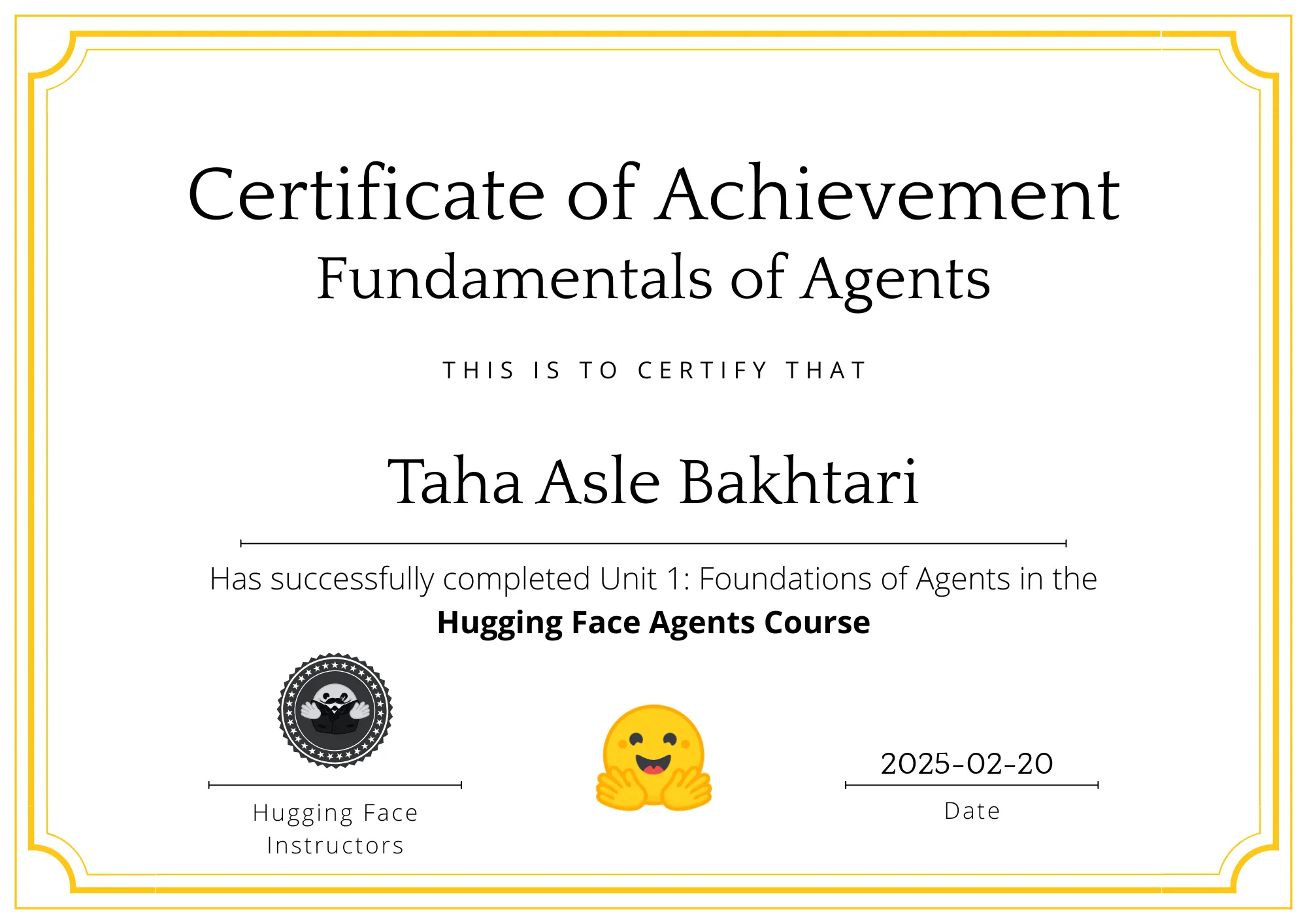 Hugging Face Agents Certificate